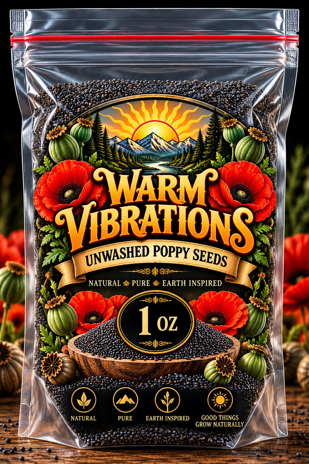 Unwashed Poppy Seeds By Warm Vibrations