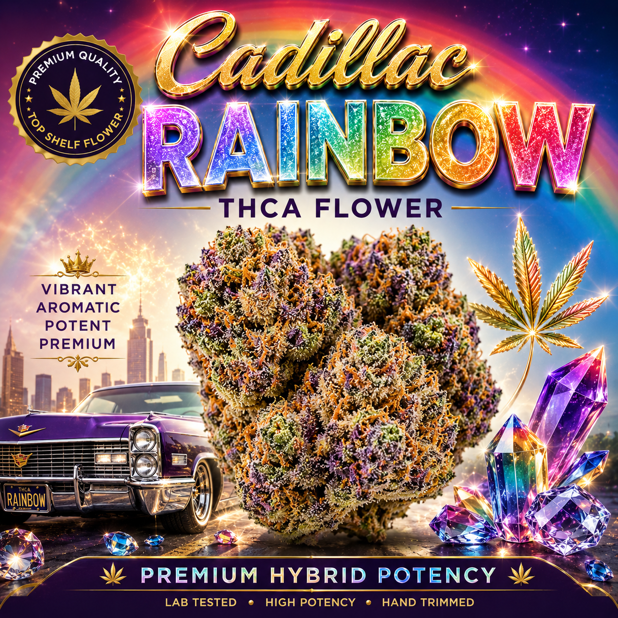 Cadillac Rainbow THCa Flower | Premium Hybrid Potency