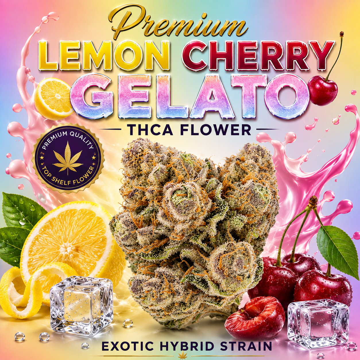Premium Lemon Cherry Gelato THCa Flower | Exotic Hybrid Strain